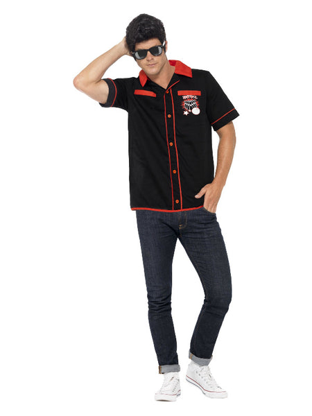 50s Bowling Shirt, Black