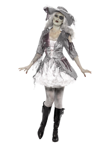 Deluxe Ghost Ship Pirate Treasure Costume, Grey
