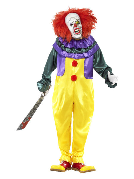 Classic Horror Clown Costume, Multi-Coloured