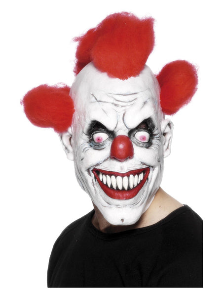 Clown 3/4 Latex Mask, Red & White