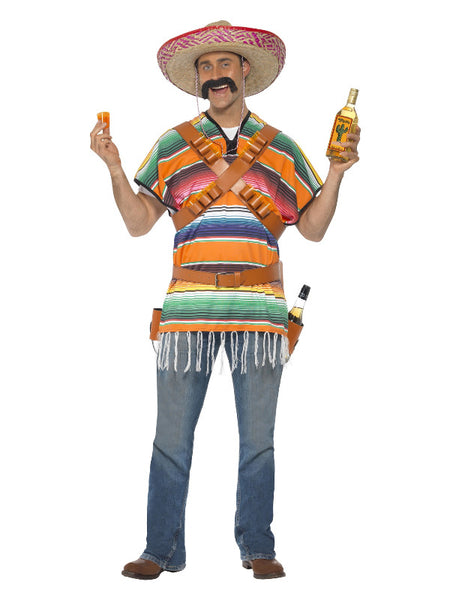 Tequila Shooter Guy Costume, Orange & Green