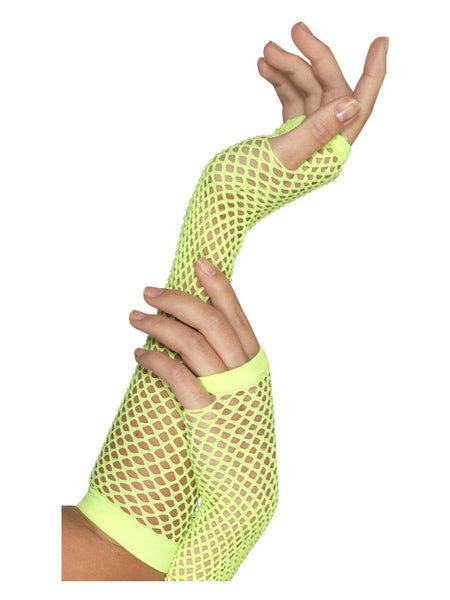 Fishnet Gloves, Neon Green