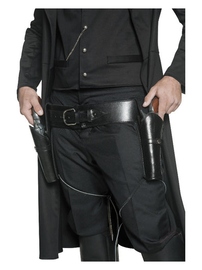 Authentic Western Belt & 2 Holsters, Black