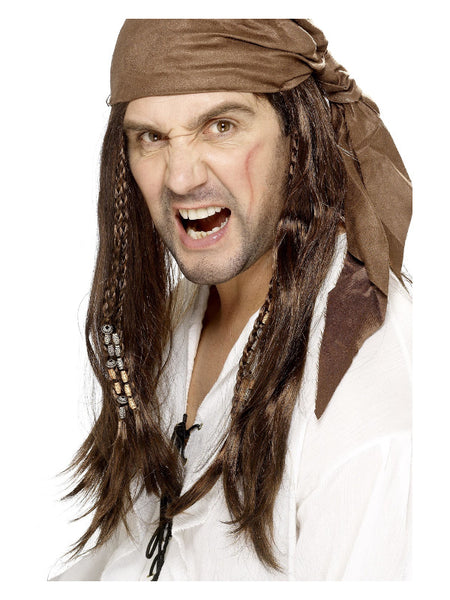 Buccaneer Pirate Wig, Brown