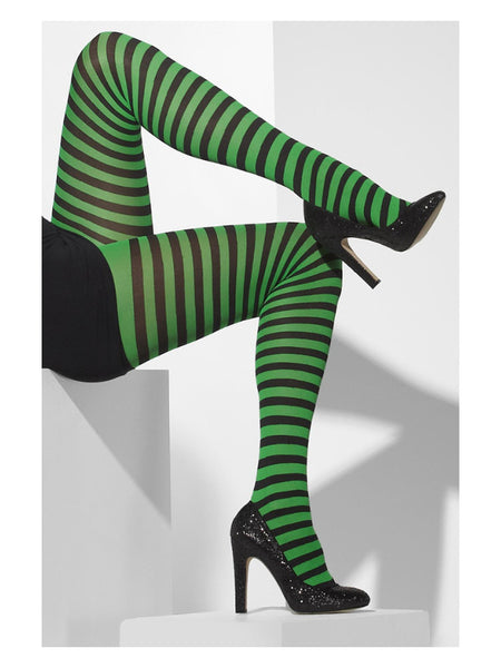 Opaque Tights, Green & Black
