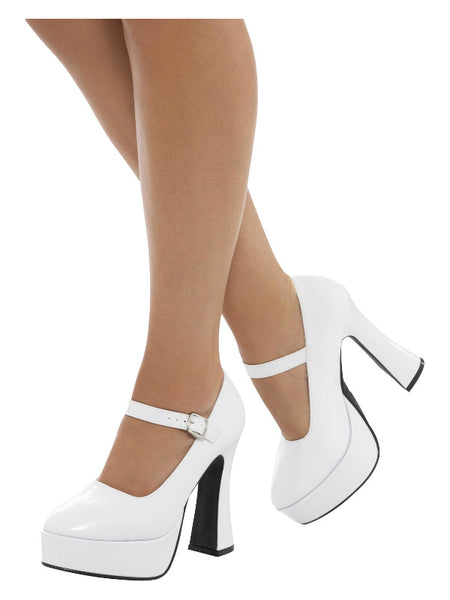 70s Ladies Platform Shoes, White
