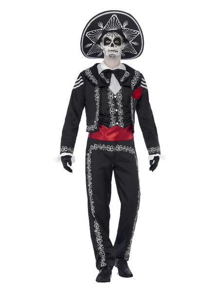 Deluxe Day of the Dead Se?or Bones Costume, Black