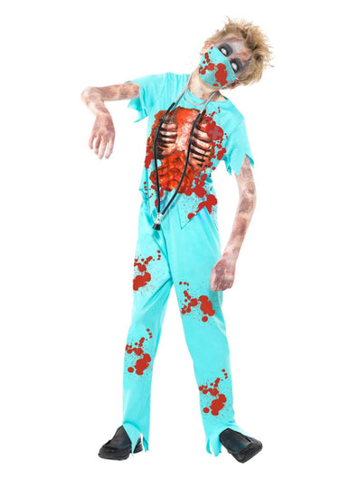 Zombie Surgeon Costume, Blue