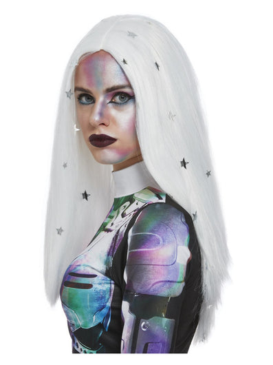 Cosmic Wig, White & Silver
