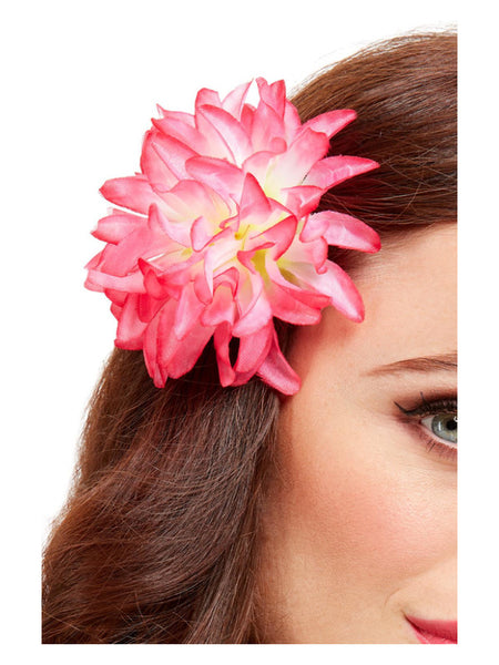 Tropical Hawaiian Flower Hair Clip, Pink