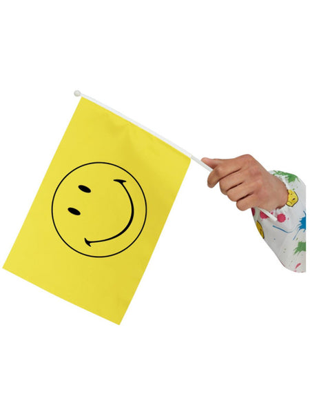 Smiley Small Handheld Flags, Yellow