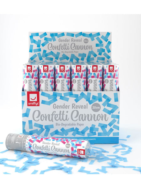 20cm Gender Reveal Confetti Cannon, Blue