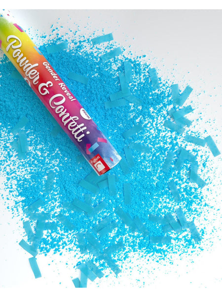 30cm Gender Reveal Confetti & Powder Cannon, Blue