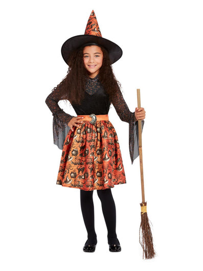 Vintage Witch Costume, Orange