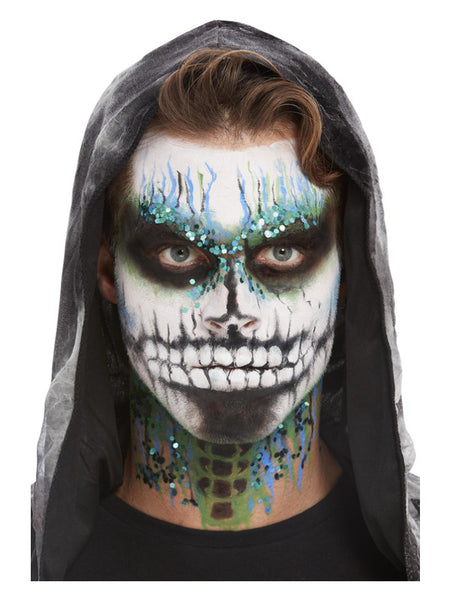 Smiffys Make-Up FX, Deluxe GID Skeleton Kit, Aqua