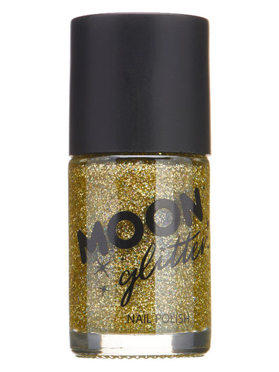 Moon Glitter Holographic Nail Polish, Gold