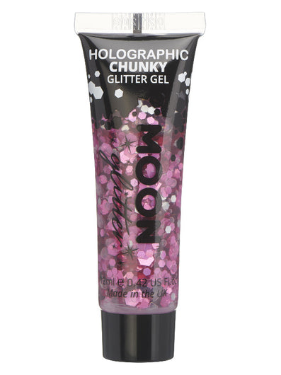 Moon Glitter Holographic Chunky Glitter Gel,Pink