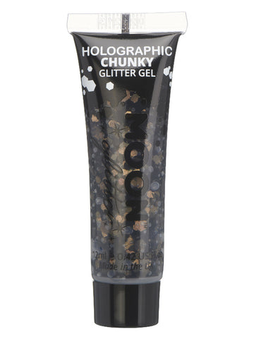 Moon Glitter Holographic Chunky Glitter Gel, Black