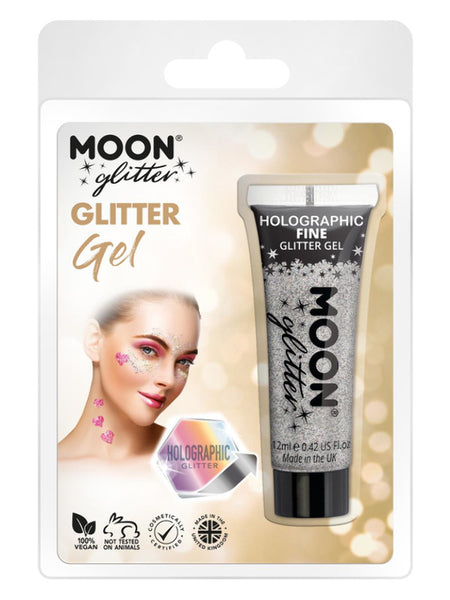 Moon Glitter Holographic Fine Glitter Gel, Silver