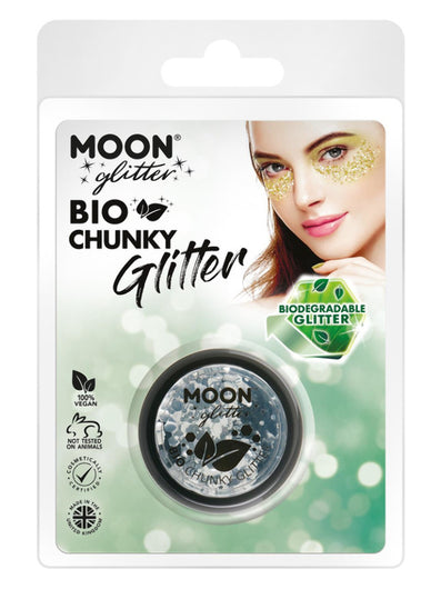 Moon Glitter Bio Chunky Glitter, Silver