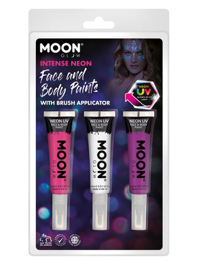 Moon Glow Intense Neon UV Face Paint and Brush,