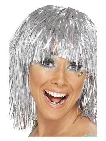 Cyber Tinsel Wig, Silver