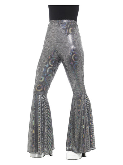 70s Disco Flared Trousers, Ladies, Silver