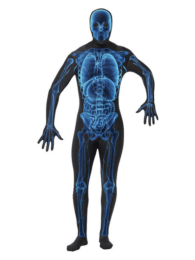 X Ray Costume, Second Skin Suit, Blue & Black