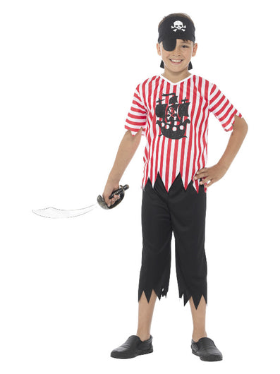 Jolly Pirate Boy Costume, Red & White