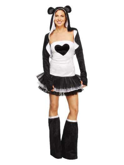 Fever Panda Costume, Tutu Dress, Black & White