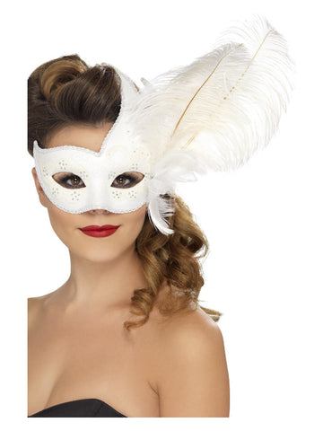 Ornate Columbina Eyemask, White