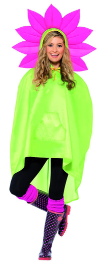 Flower Party Poncho, Green