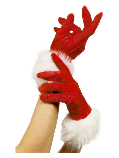 Santa Gloves, Red