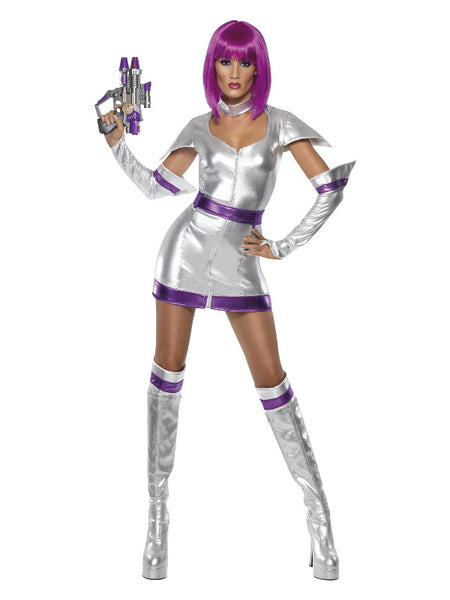 Fever Space Cadet Costume, Silver Metallic