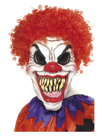 Scary Clown Mask, White & Red