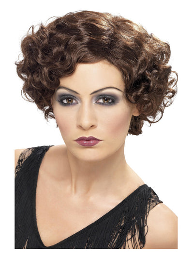 20s Flirty Flapper Wig, Brown