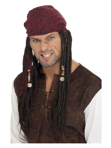 Pirate Bandanna with Plaits, Brown