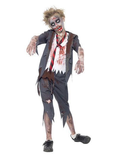 Zombie School Boy Costume, Grey