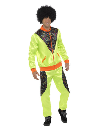 Retro Shell Suit Costume, Mens, Neon Green