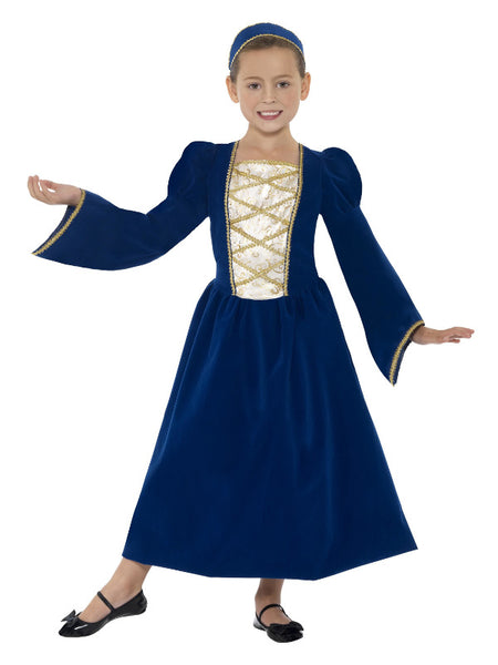 Tudor Princess Girl Costume, Royal Blue