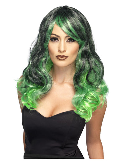 Ombre Wig, Bewitching, Green & Black