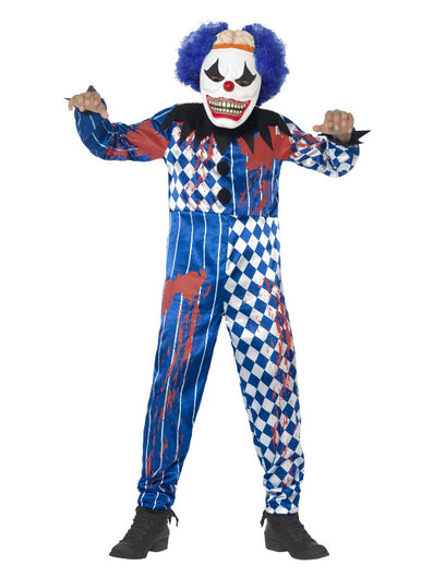 Deluxe Sinister Clown Costume, Blue