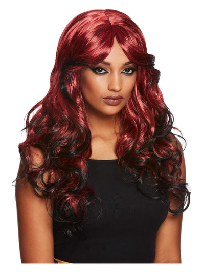 Gothic Temptress Wig, Black & Red