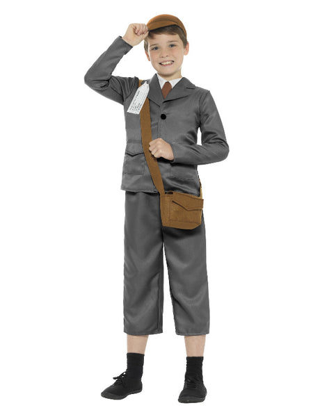 WW2 Evacuee Boy Costume, Grey