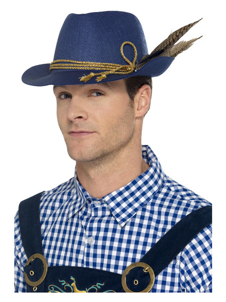 Authentic Bavarian Festival Hat, Blue