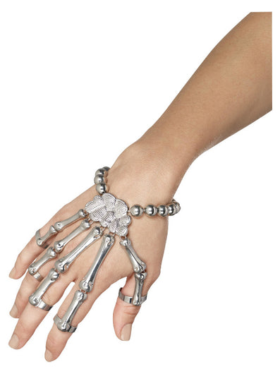 Skeleton Hand Bracelet, Silver