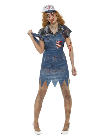 Zombie Hillbilly Costume, Female, Blue