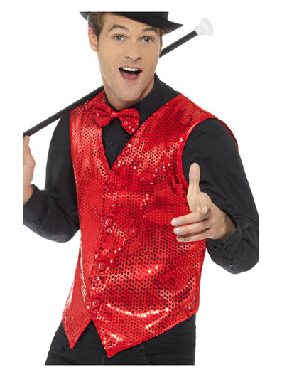 Sequin Waistcoat, Red