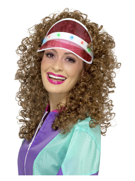 80s Light Up Visor, Pink, Pink