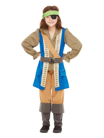 Horrible Histories Pirate Captain Costume, Blue